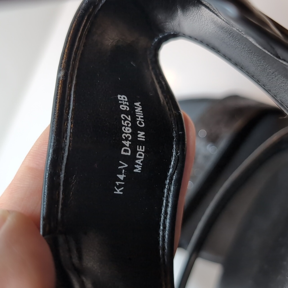 Cole Haan Korban Leather Glitter Sandals Wide Straps Adjustable Ankle Platform - Picture 10 of 11